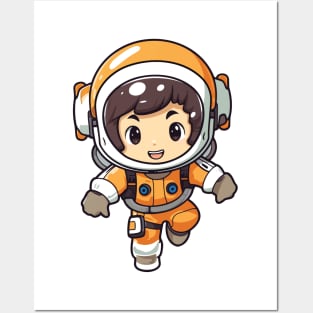 kid astronaut cartoon Posters and Art